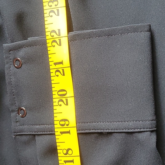 Elie Tahari navy shirtdress with handkerchief hem - Picture 7 of 10